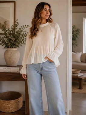 H&M cream/ivory sheer blouse!